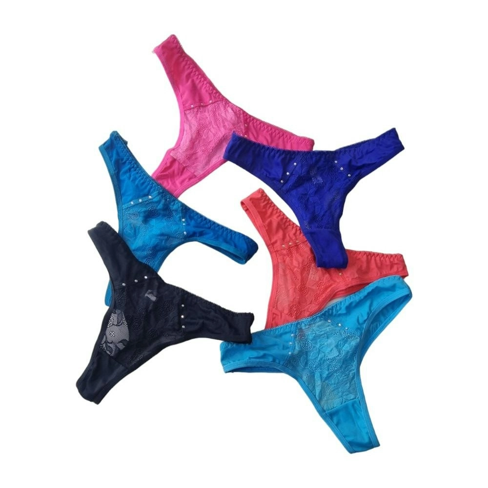 6 x Womens Assorted Gstrings Gstring Underwear Undies - Size Extra Small