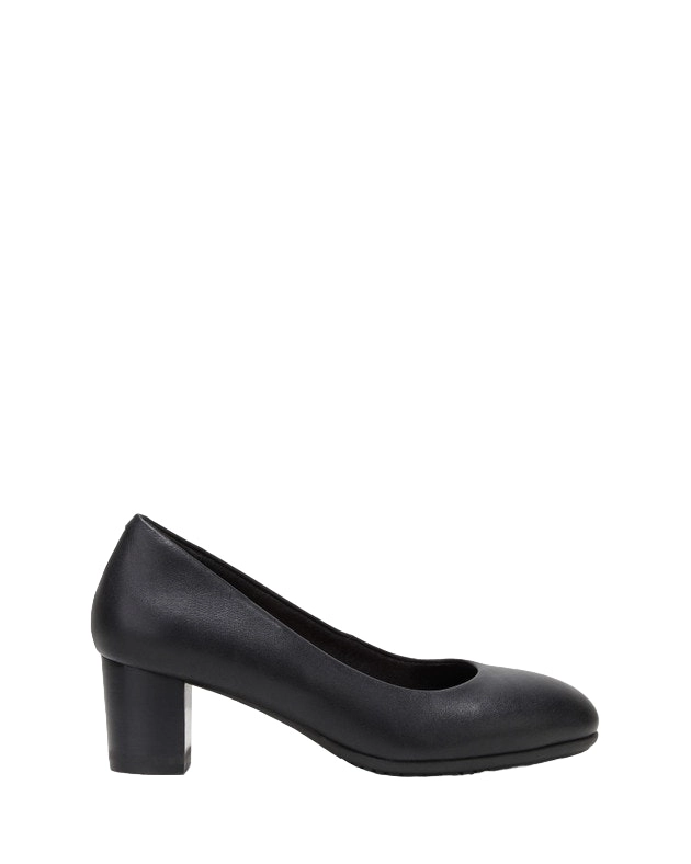 Womens Hush Puppies The Block Heel Black Work Heel Shoes