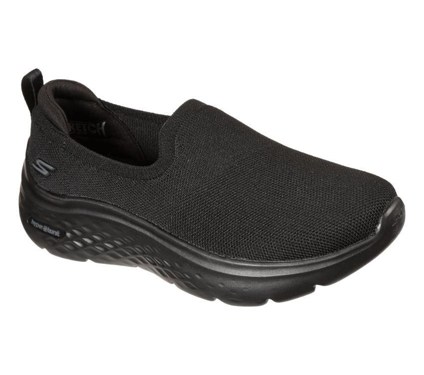 Womens Skechers Go Walk Hyper Burst-Grand Smile Black Walking Shoes