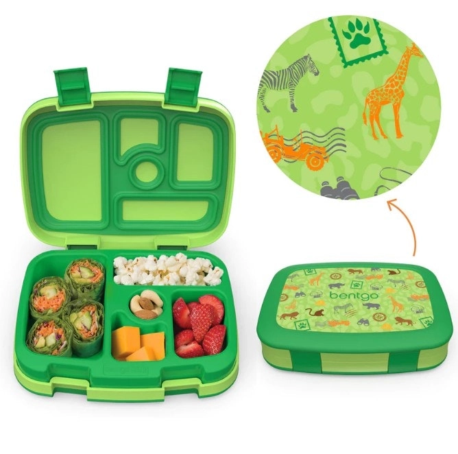 5 x Bentgo Kids Prints Lunch Box Container Storage Safari