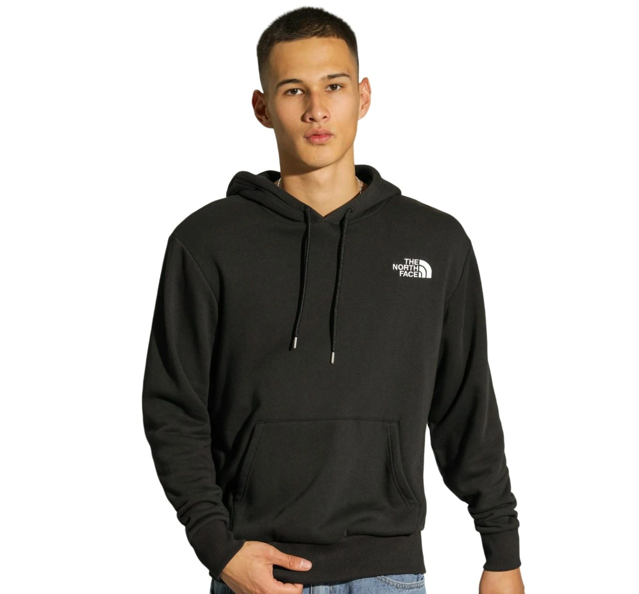 Mens The North Face Simple Logo Black Cotton Hoodie