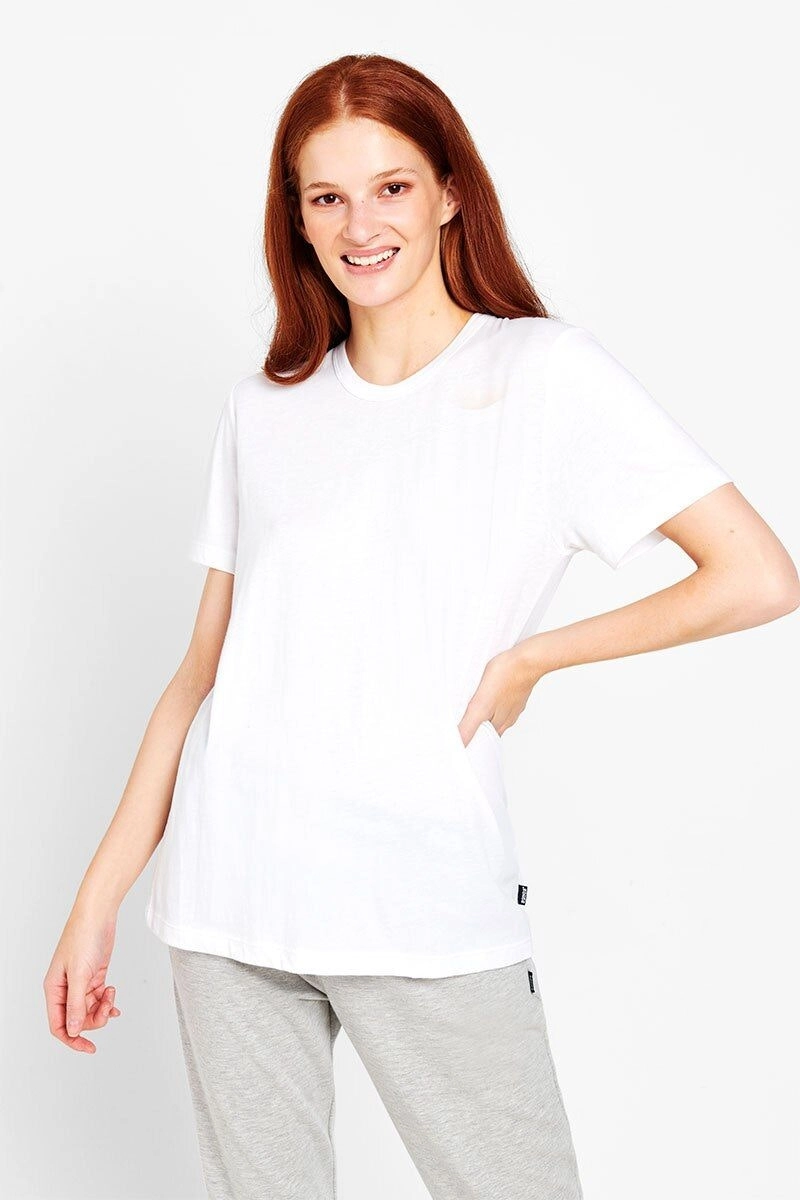 5 x Bonds Womens Core Crew Tee Cotton T-Shirt White