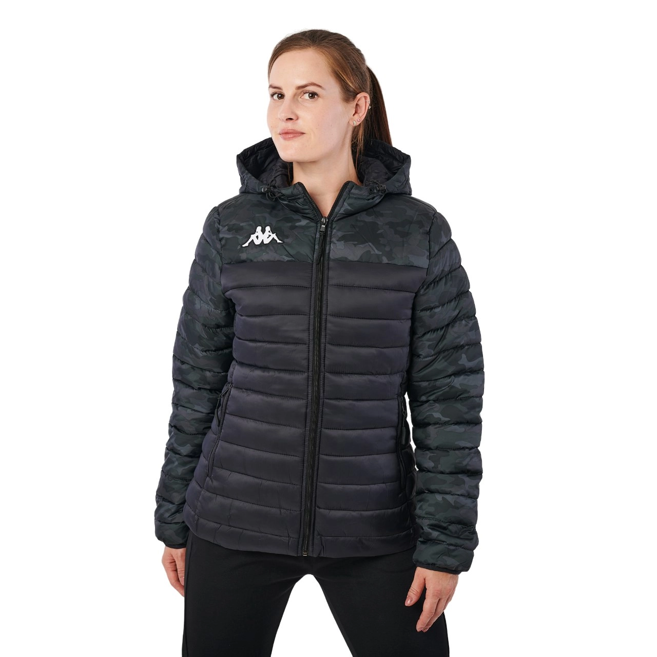 Kappa Womens Training Lamezia Black Camouflage Peformance Jacket