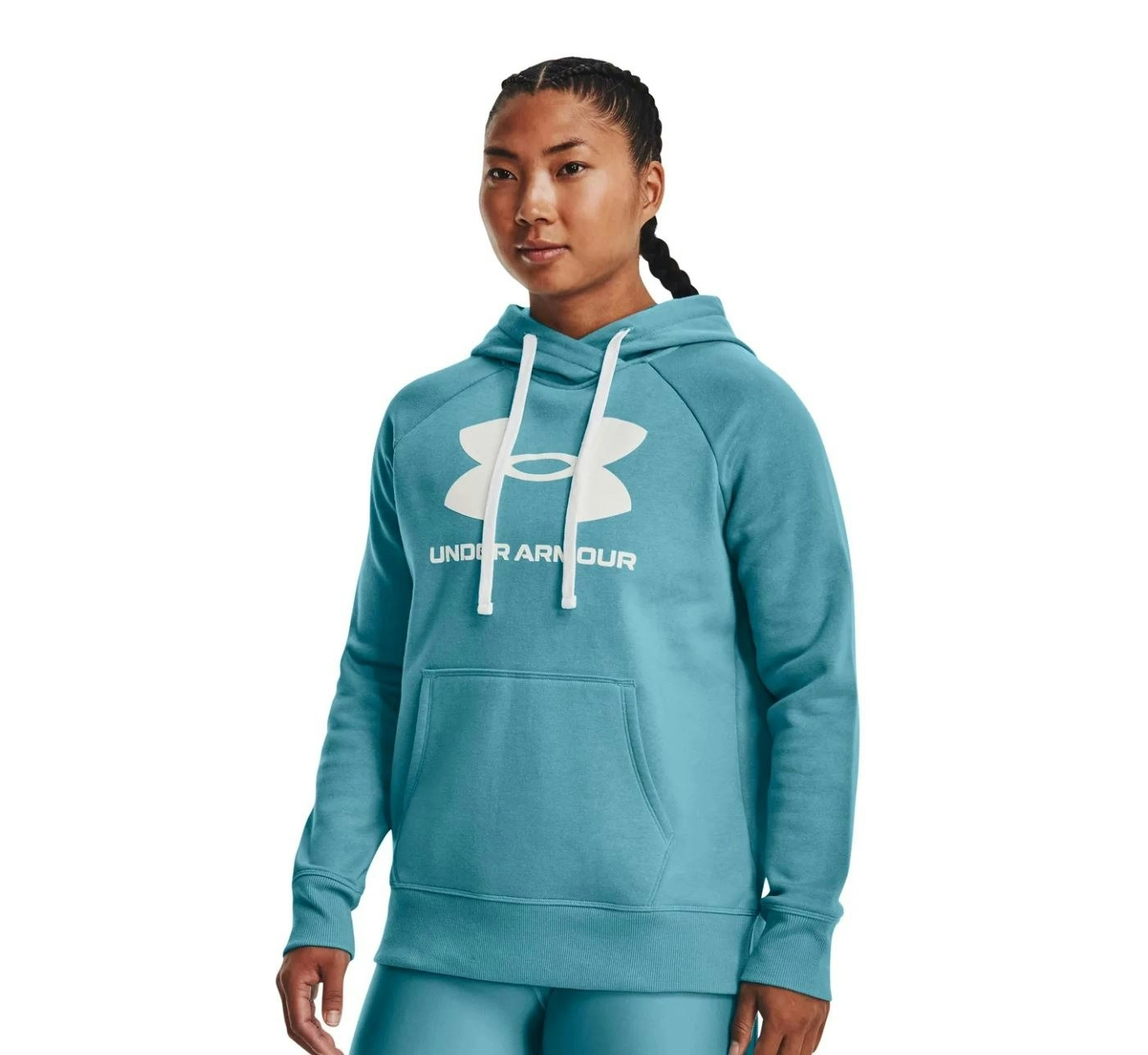 Womens Under Armour Rival Fleece Logo Glacier Blue Hoodie