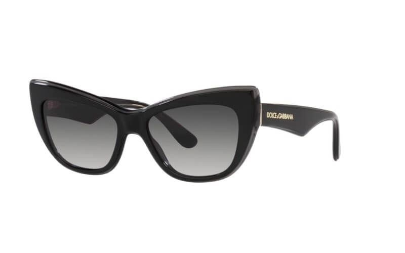 Womens Dolce & Gabbana Sunglasses Dg4417 Black/ Transparent Grey Gradient Sunnies