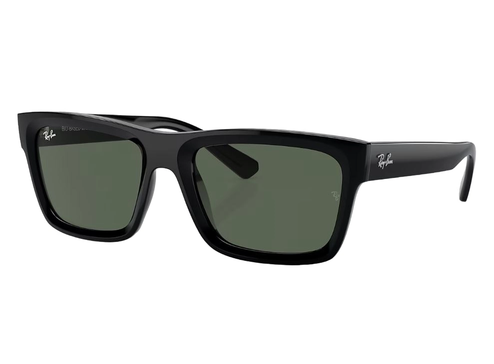 Unisex Ray Ban Sunglasses Rb4396 Warren Bio-Based Black/ Dark Green Sunnies - L