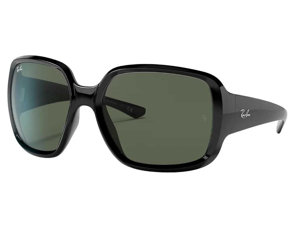 Womens Ray Ban Sunglasses Rb4347 Polished Black/ Green Sunnies