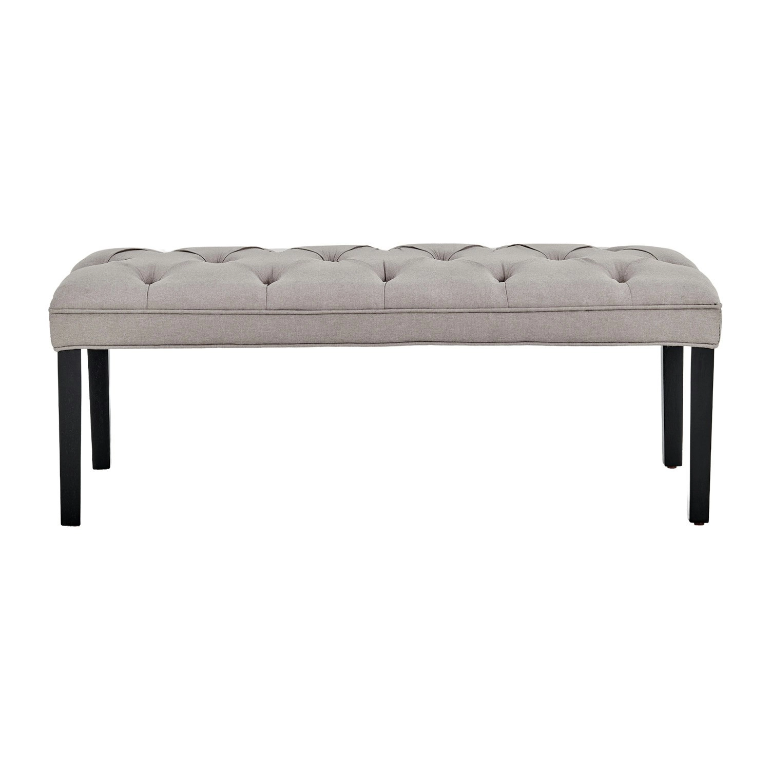 Cate Button-Tufted Upholstered Bench by Sarantino - Light Grey