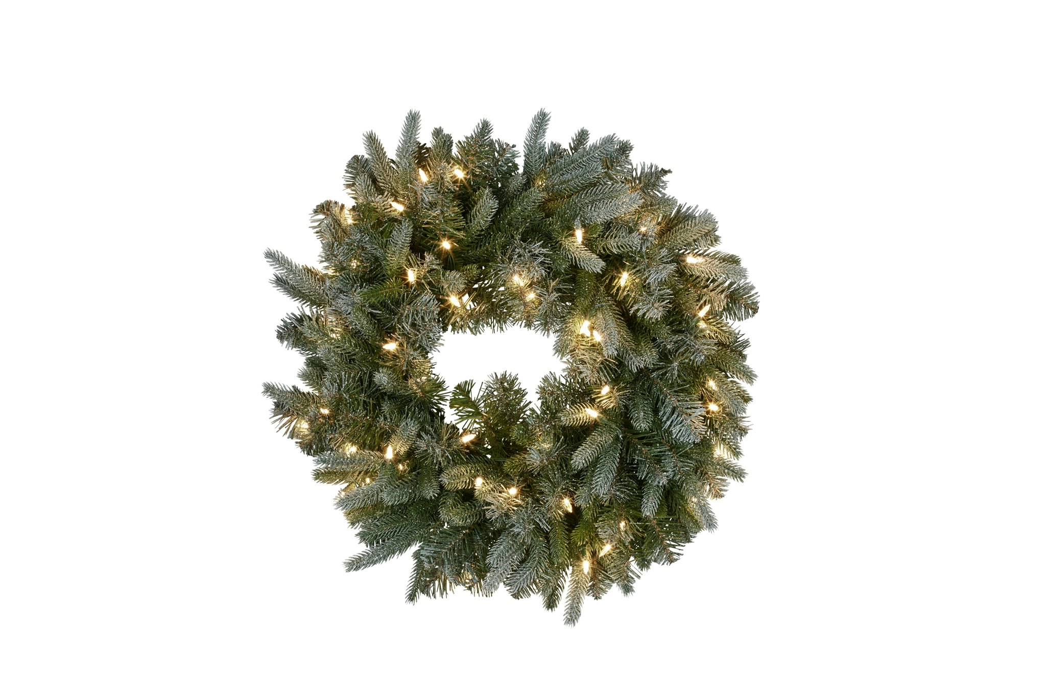 61cm Silver Fir Christmas Wreath with Lights