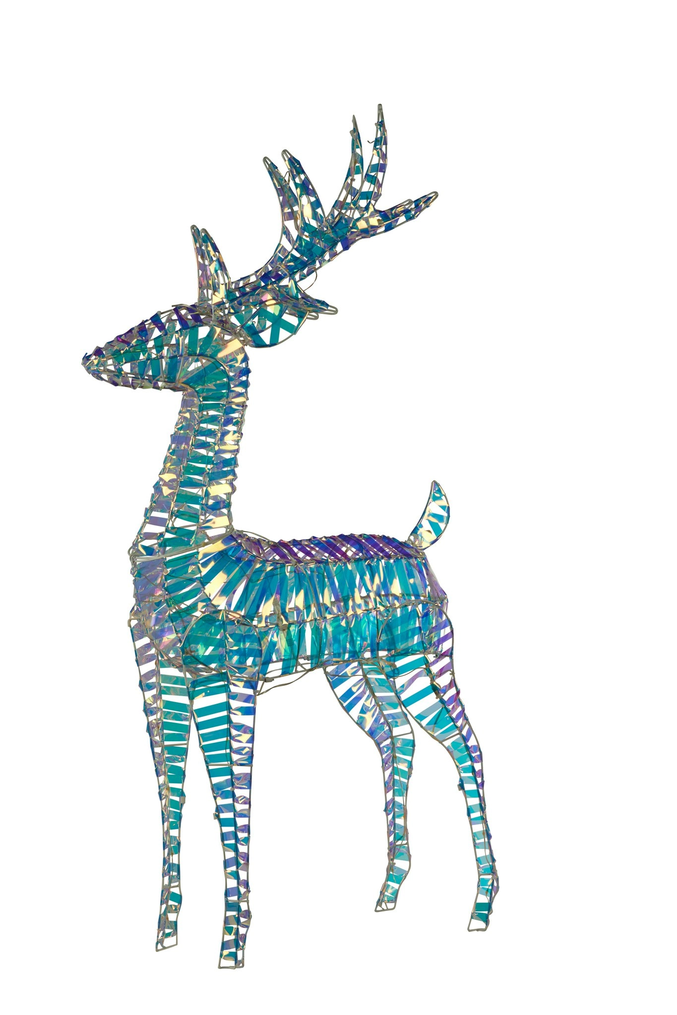 Christmas Reindeer Twinkle Lights & Iridescent Finish Indoor/Outdoor