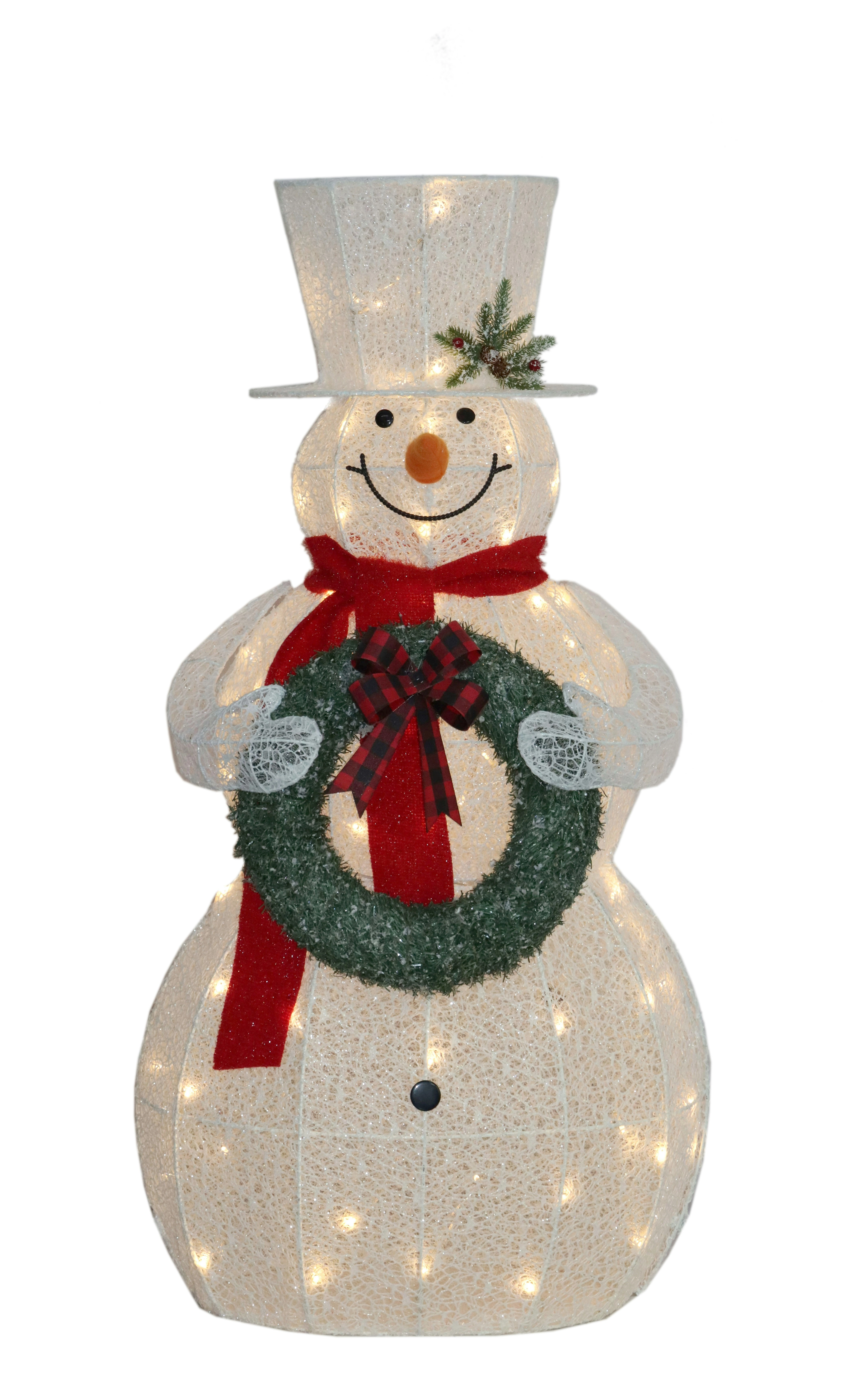 150cm White Outdoor Christmas Snowman with Lights