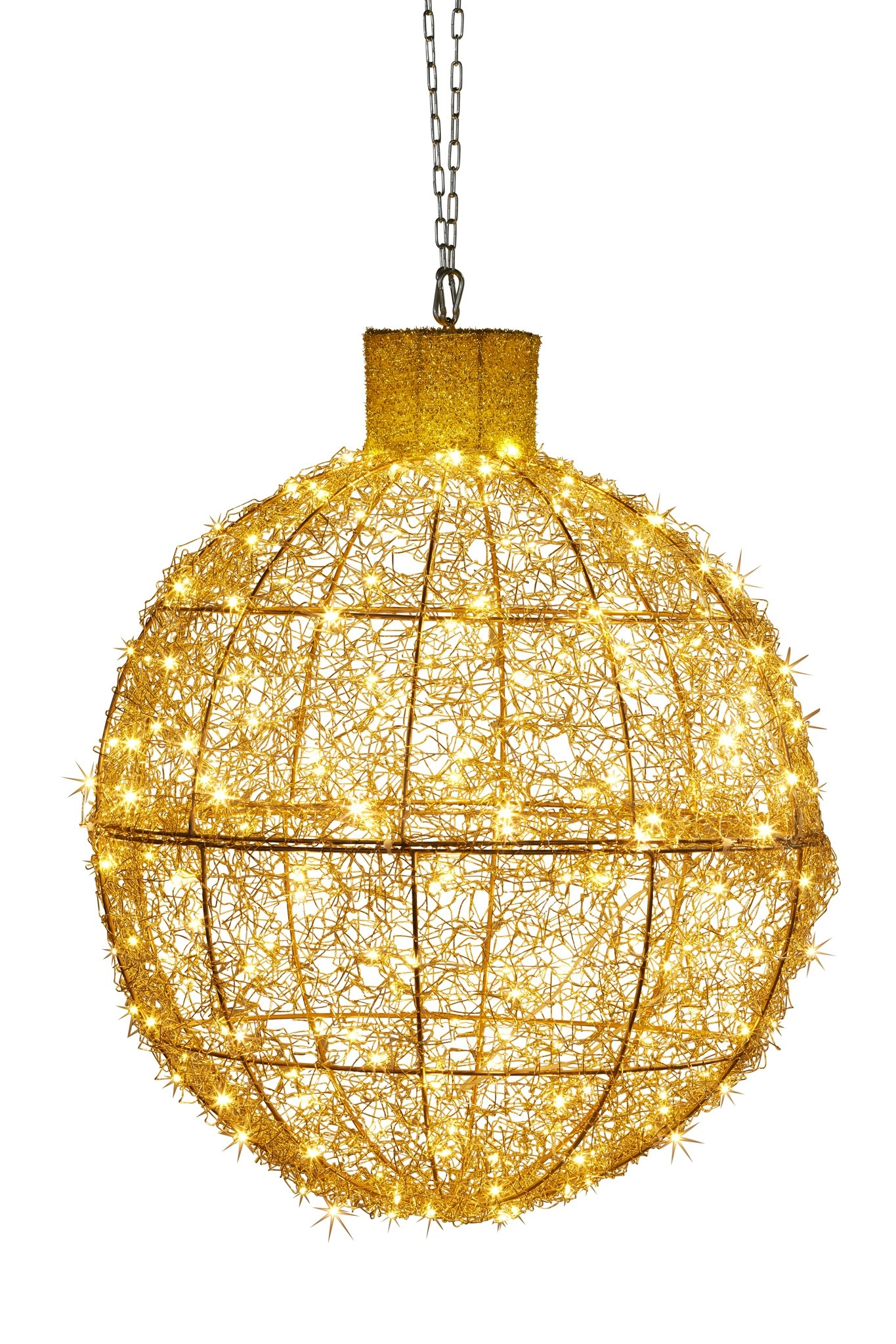 Christmas Display Bauble with Gold Lights- Indoor/Outdoor - 50cm