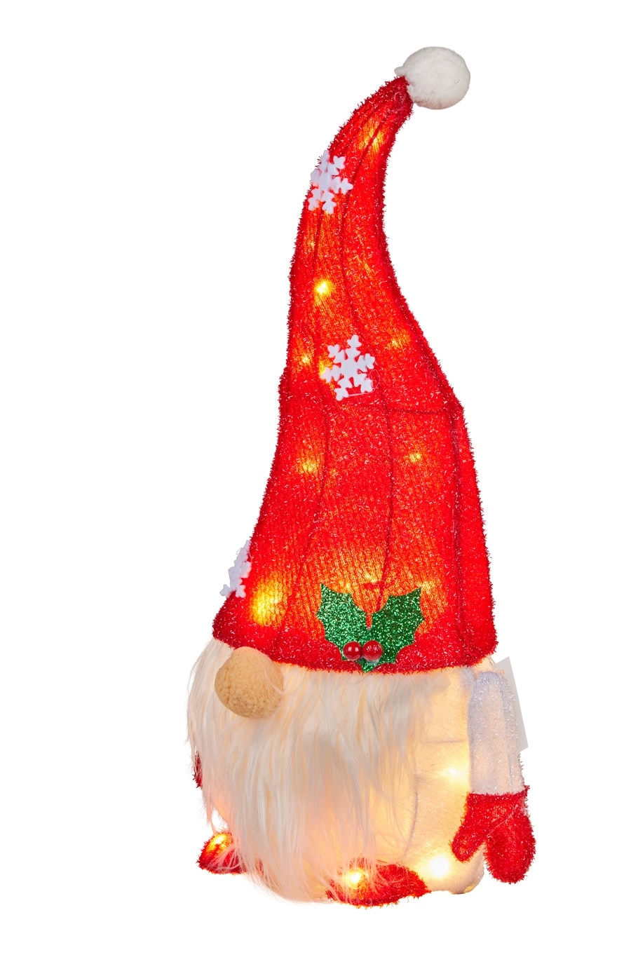 Christmas Gnome Display with Lights - 51cm