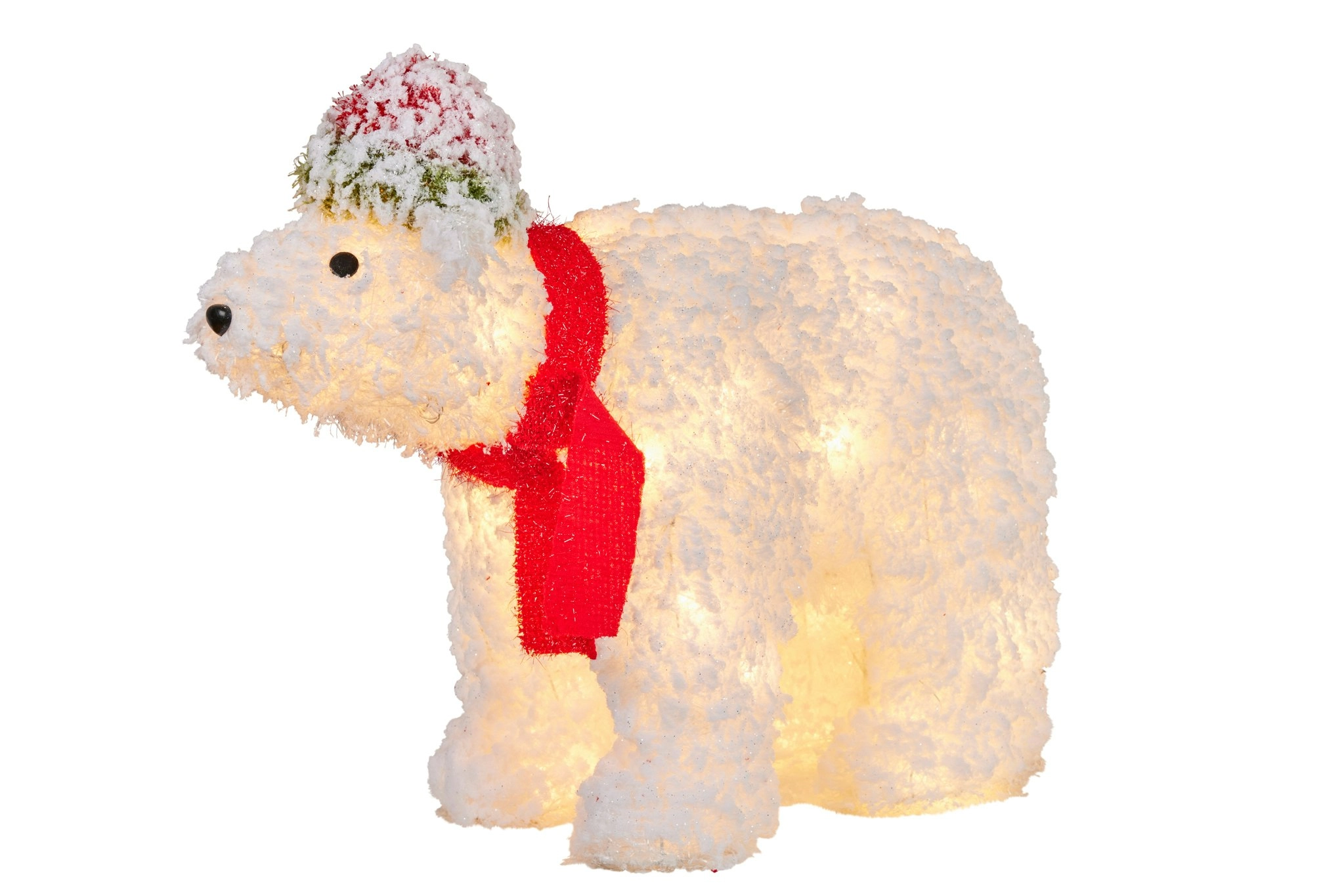 Christmas Polar Bear with Lights & Snowy Finish - 43cm