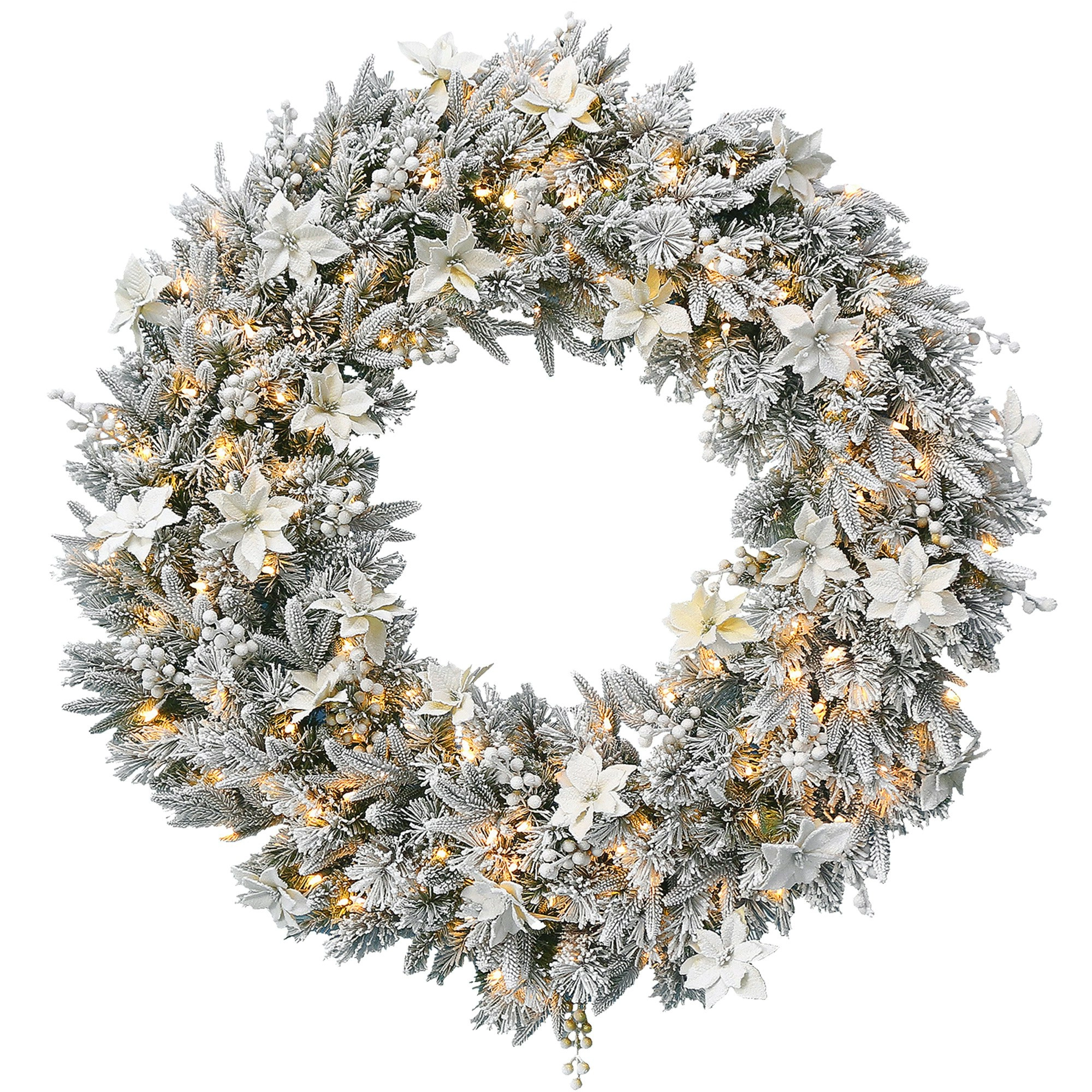 National Tree Company 122cm Frosted Colonial Pre-Lit Christmas Wreath