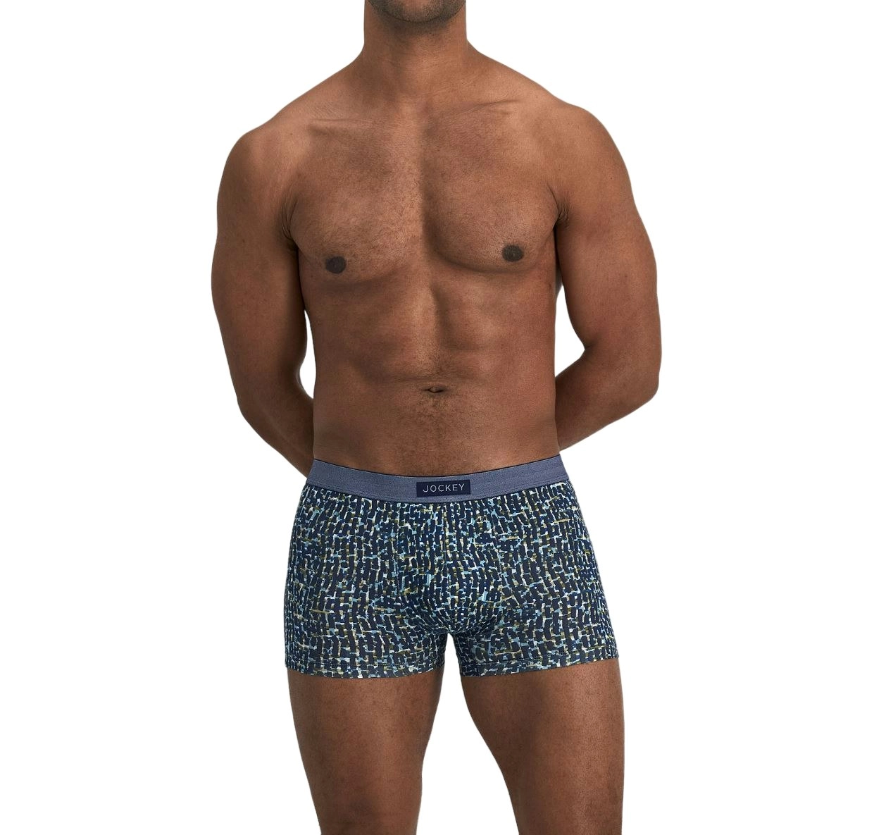 12 X Jockey Mens Comfort Classics Trunk Underwear Undies Blue And Green Multi