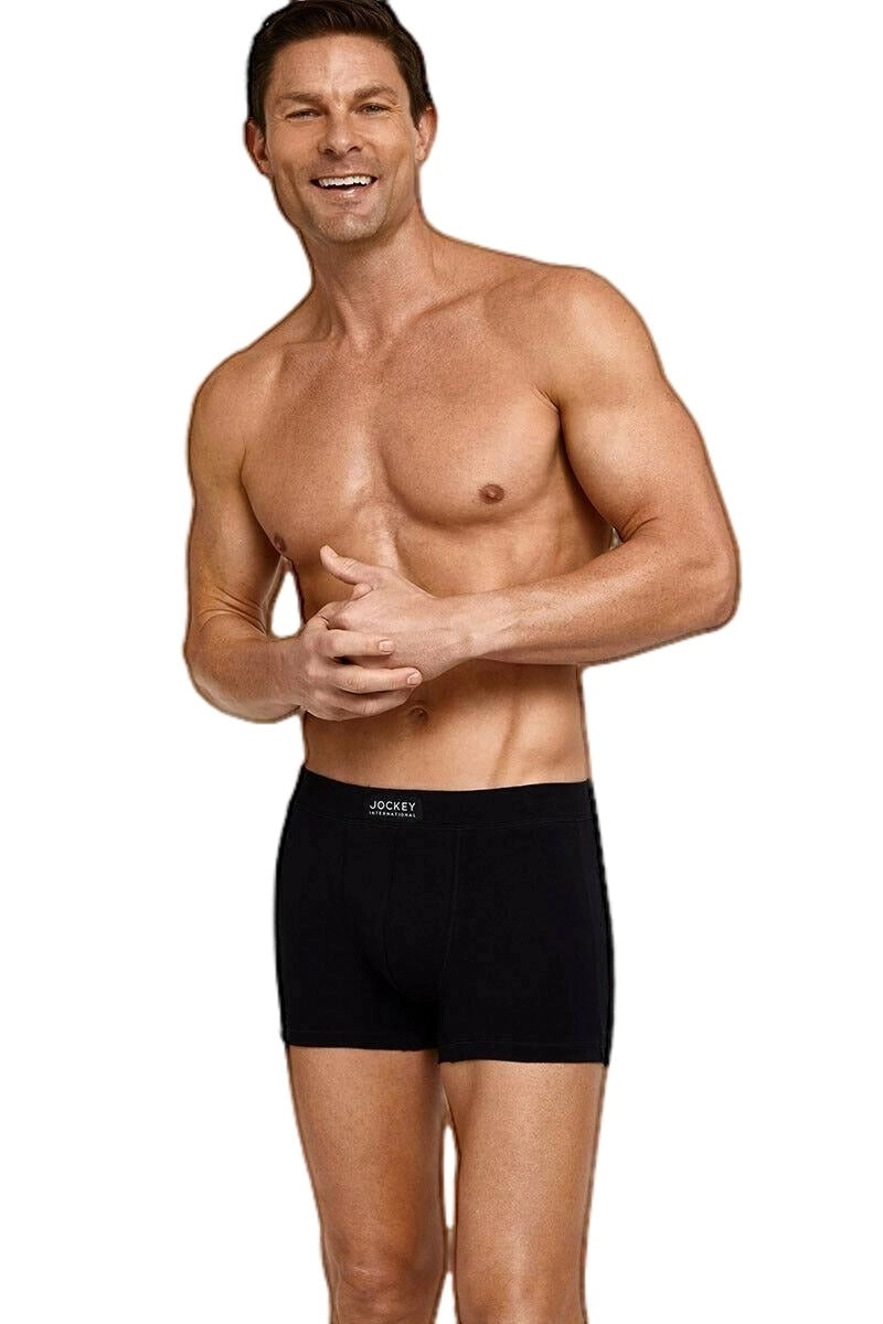 3 x Jockey Mens London Trunks Underwear Jocks International Collection - Black