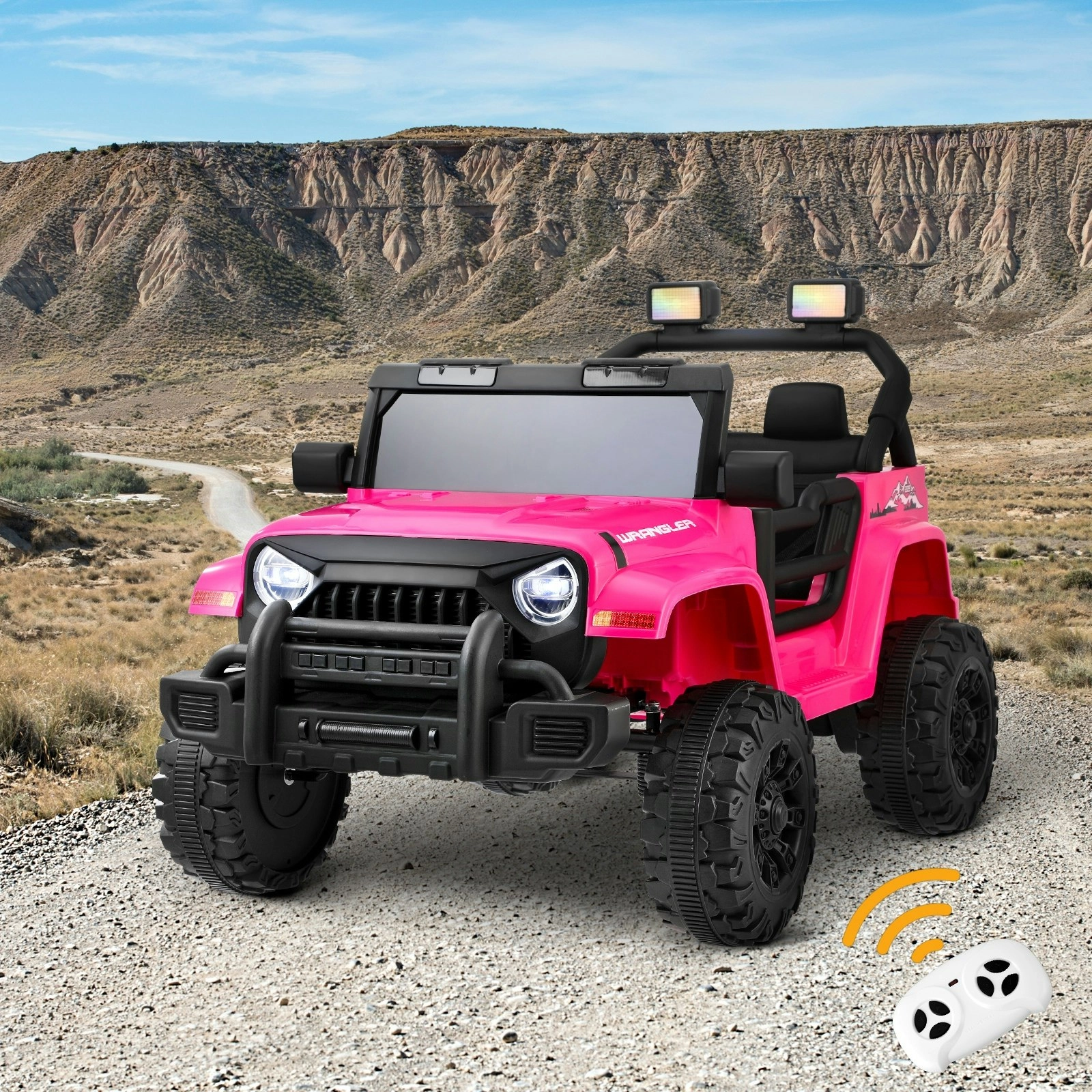 Mazam Kids Ride On Cars Remote Control 12V Electric Toy Jeep Horn Music Car Pink