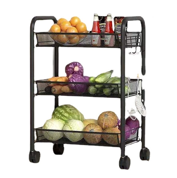 3 Tier Steel Multipurpose Storage Shelf Utility Cart Kitchen Trolley