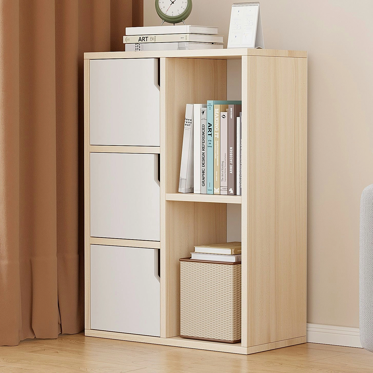 Verve Organizer Bookcase Storage Display Shelf Cabinet (White Oak)