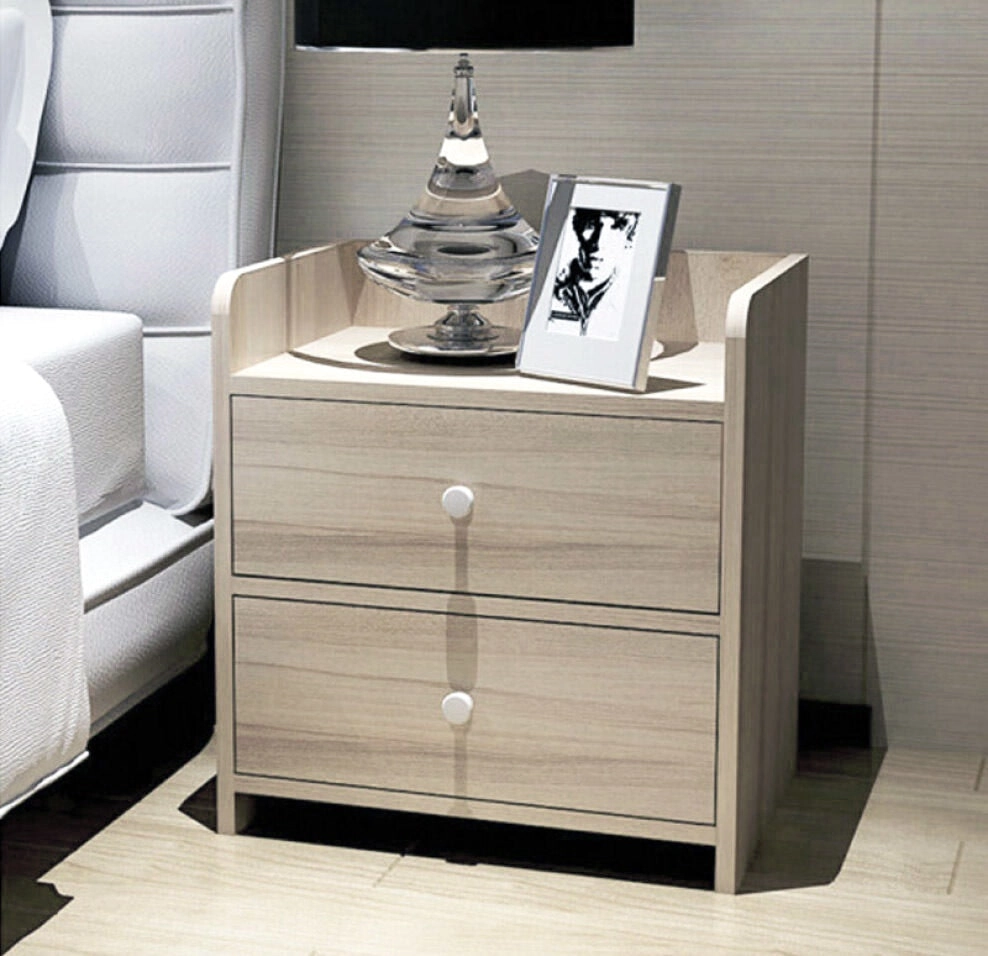 2 x Varossa Classic Bedside Table / Chest of Drawers (White Oak)