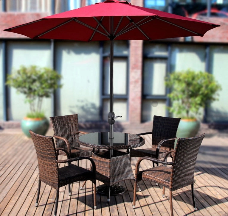 Alfresco 2.7m Steel Outdoor Garden Patio Market Umbrella (Maroon)