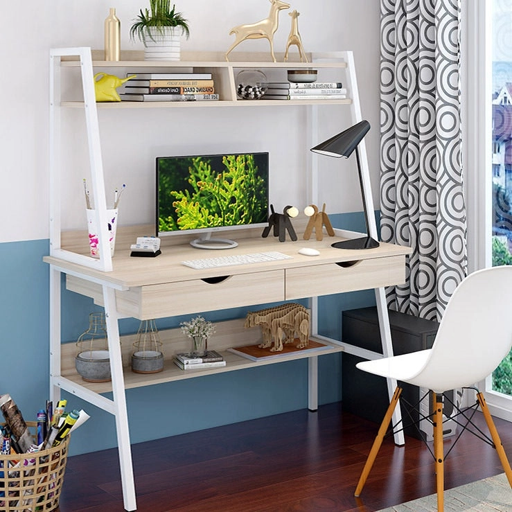 Liberty Computer Desk Workstation with Shelves & Drawers (White Oak)