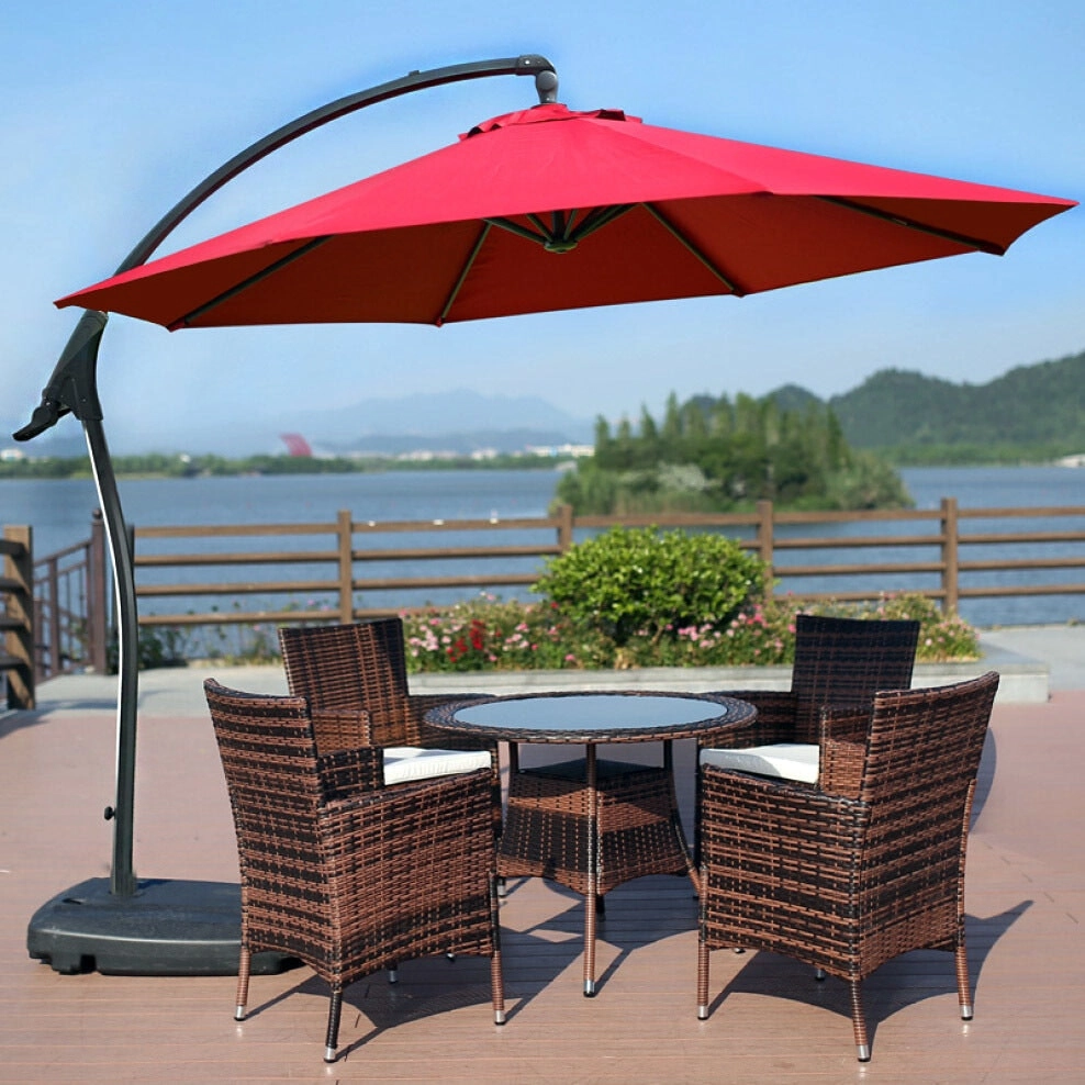 3m Heavy Duty Round Cantilever Outdoor Umbrella (Red /Maroon)