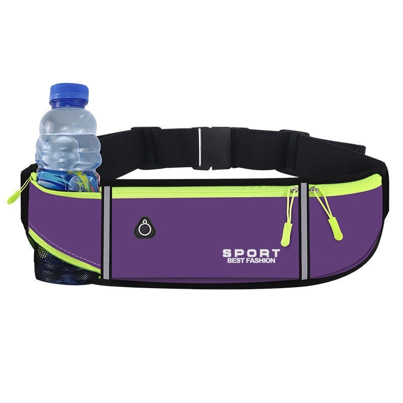 Fitness Outdoor Sports Belt Bag Running Waist Zip Pouch (Purple)