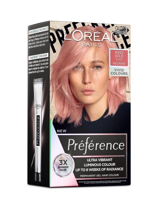 L'Oreal Preference Vivids Permanent Hair Colour 9.213 Rose Gold