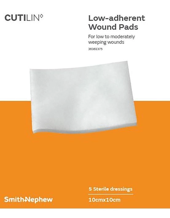 Cutilin Low Adherent Wound Pads 10 x 10cm 5 pack