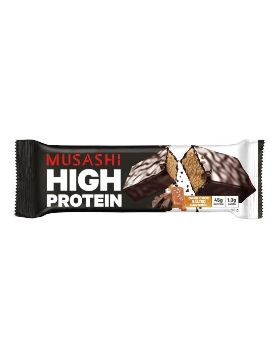 Musashi High Protein Bar Dark Choc Salted Caramel 90g