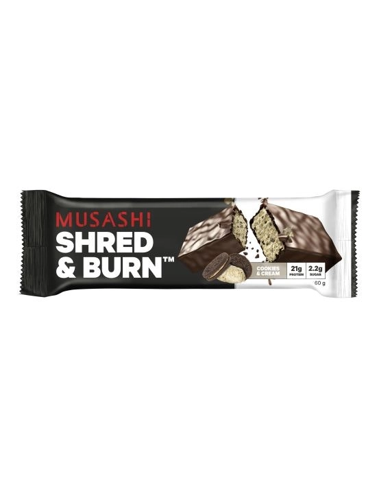 Musashi Shred & Burn Bar Cookies & Cream 60g