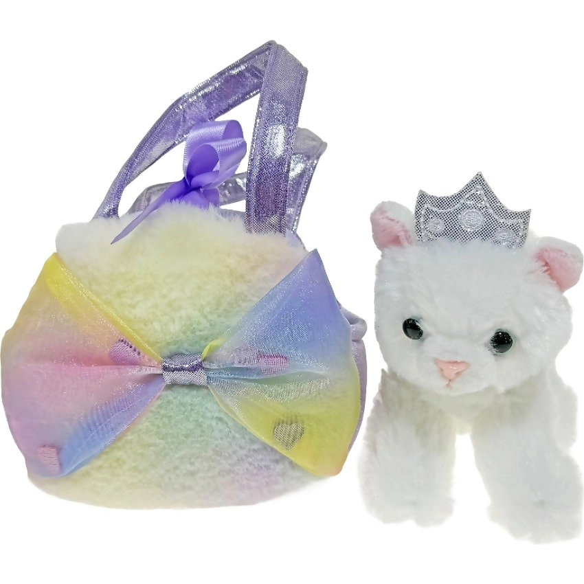 Fancy Pals - Big Bow Purple Bag With White Cat