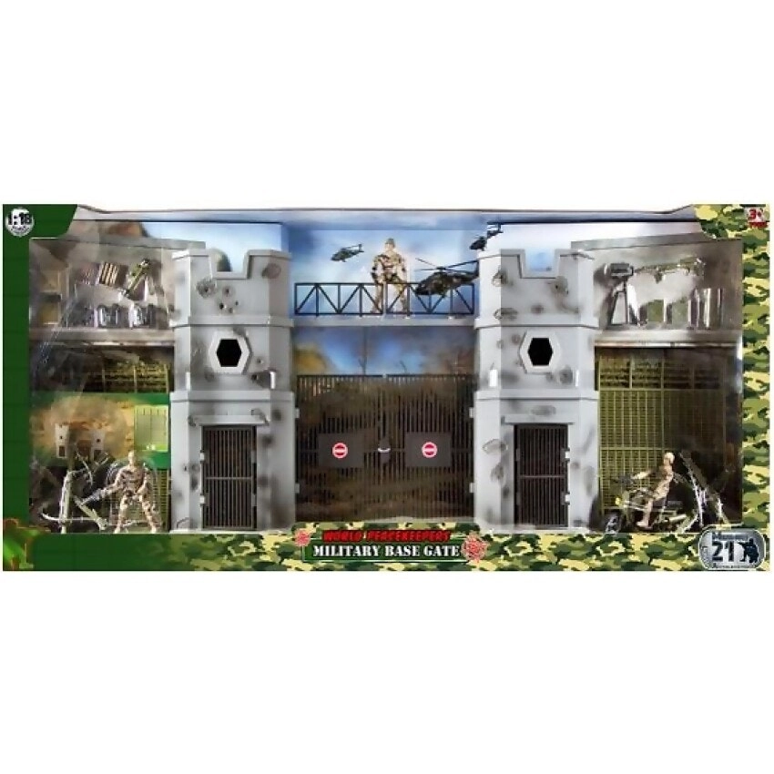 World Peacekeepers - Military Base Gate With 3 Figures And Accessories 1:18