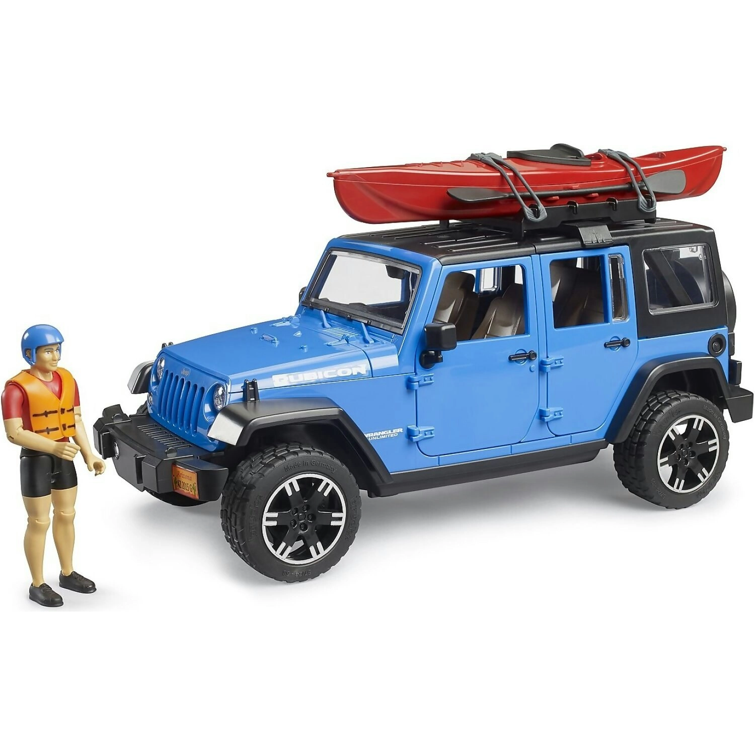 Bruder - Jeep Wrangler Rubicon Unlimited With Kayak And Kayaker