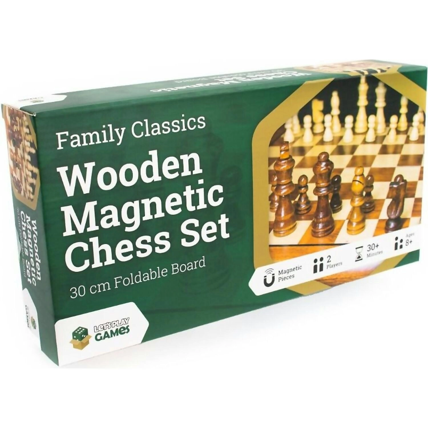 Lets Play Games - Wooden Magnetic Chess Set 30cm Foldable Board