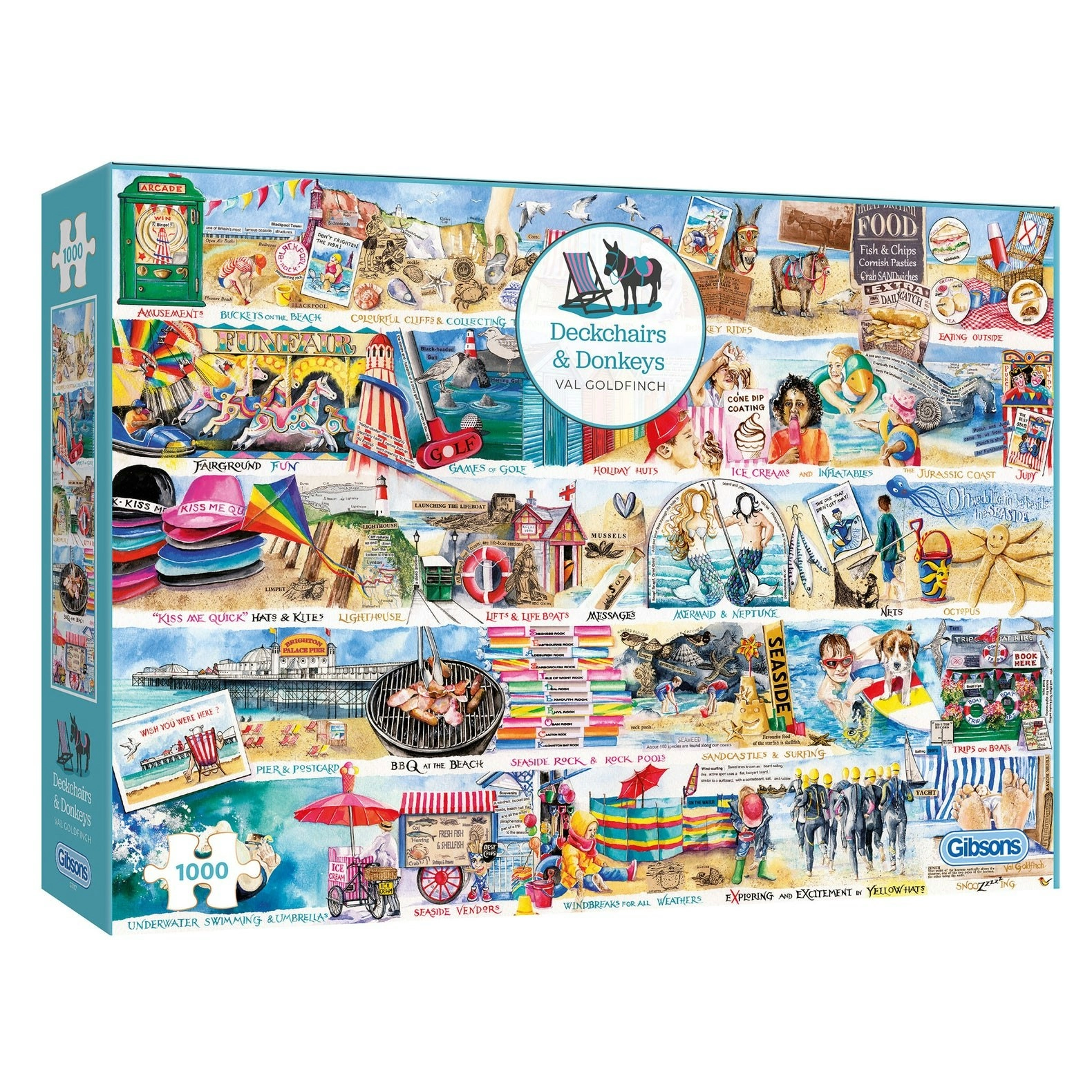 Gibsons - Deckchairs & Donkeys Jigsaw Puzzle 1000pc