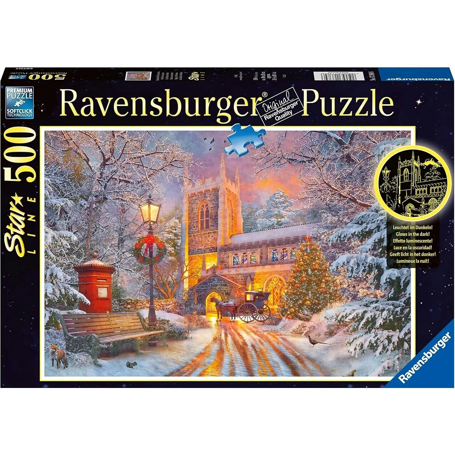 Ravensburger - Starline Sparkling Christmas Glow In The Dark Jigsaw Puzzle 500pc