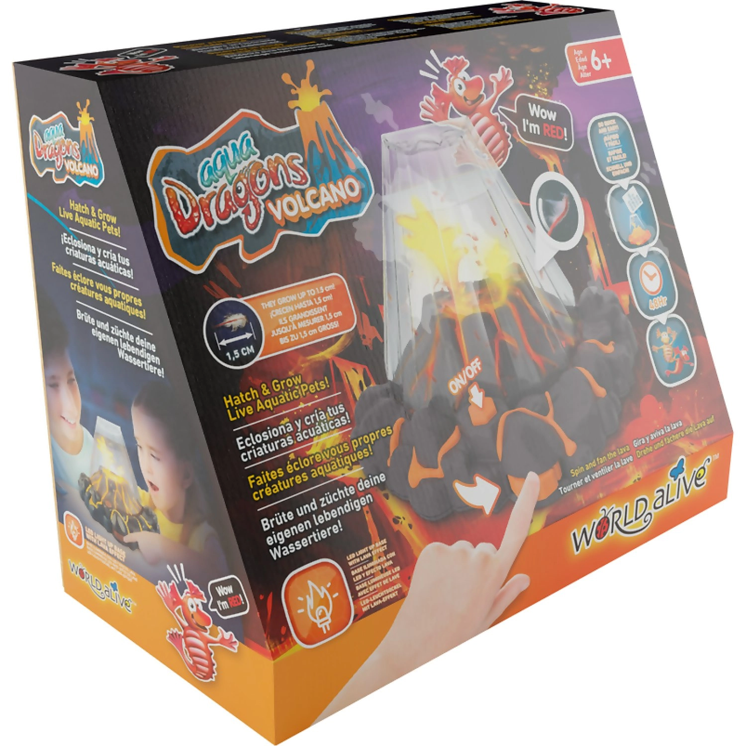 Aqua Dragons - Red Aqua Dragons - Volcano Tank With Flickering Lava Led Light Up Base