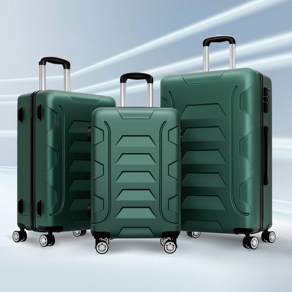 Alfordson 3PCS Luggage Suitcase Trolley Set Hard Case Travel Storage TSA Lock Dina Green