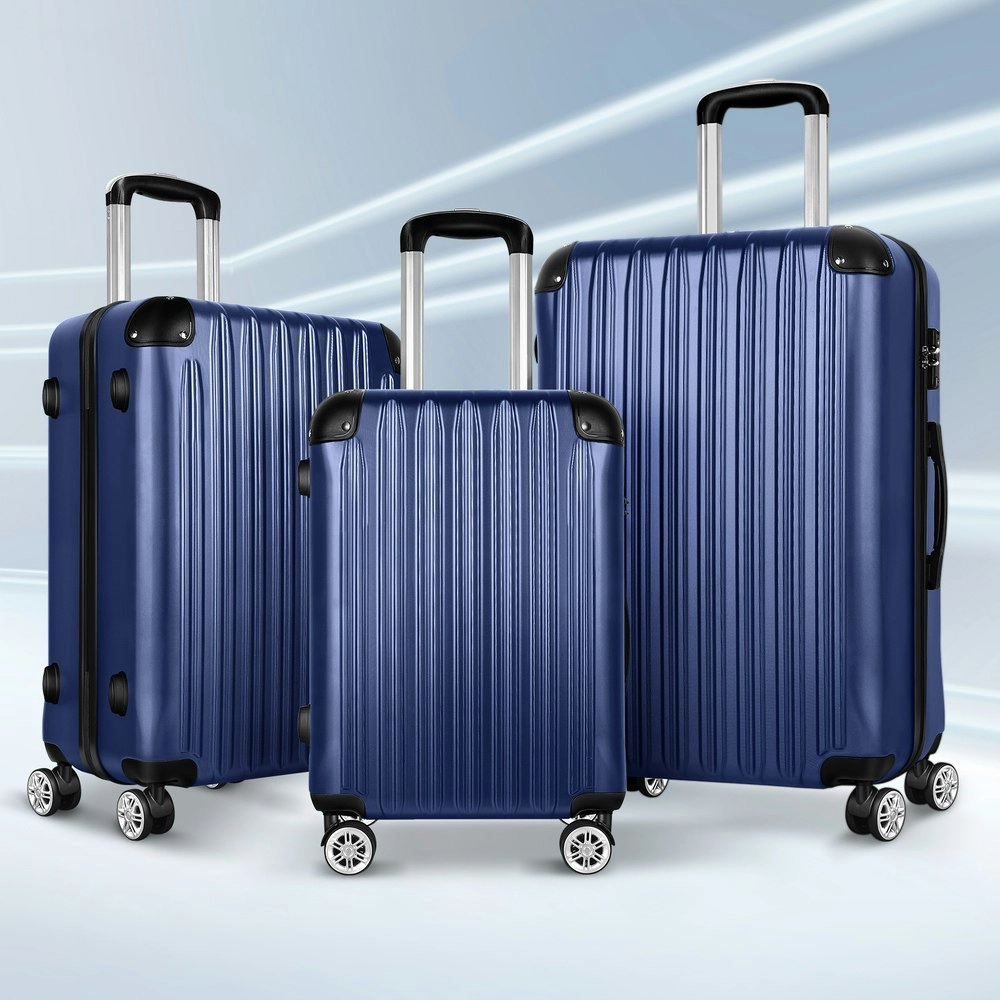 Alfordson 3PCS Luggage Suitcase Trolley Set Hard Case Travel Storage TSA Lock Voyage Pro Navy