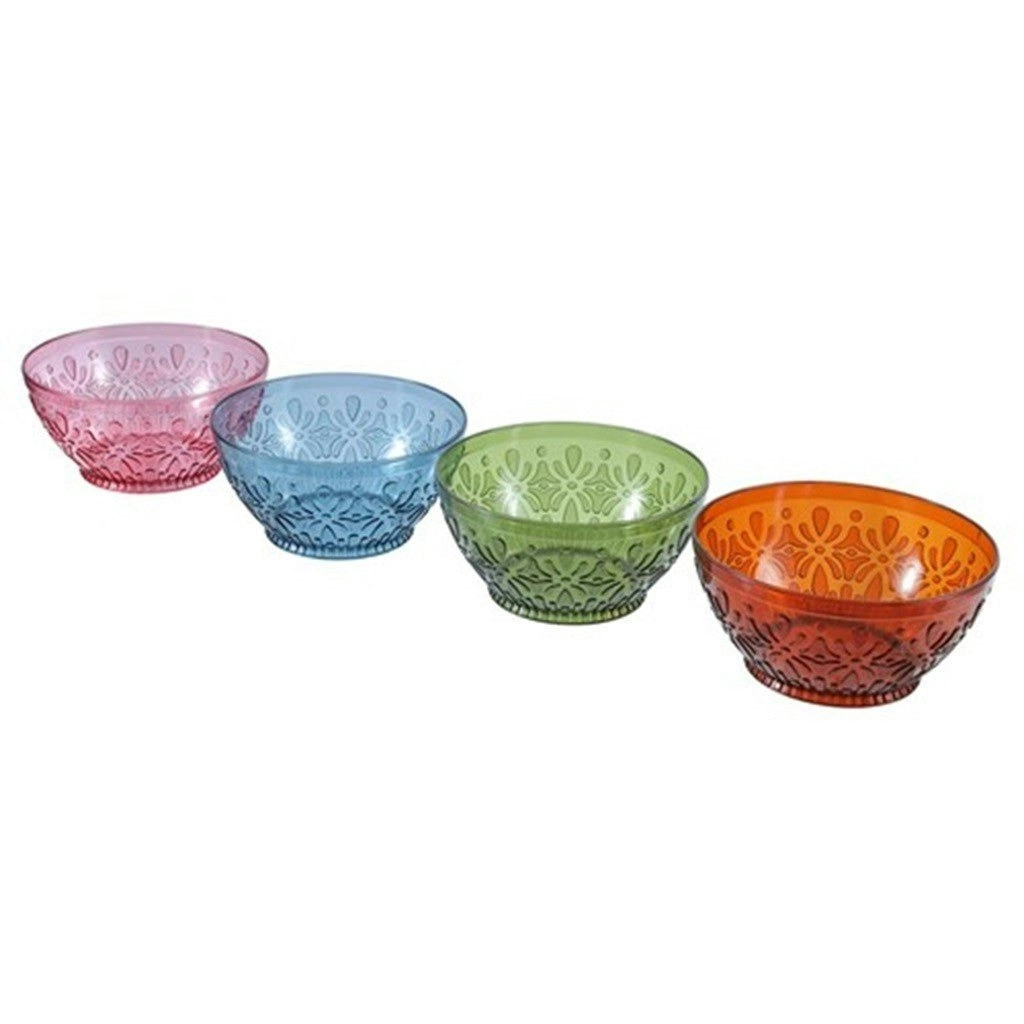 Floral Deco Salad Bowl 24cm - 4 Assorted Colours