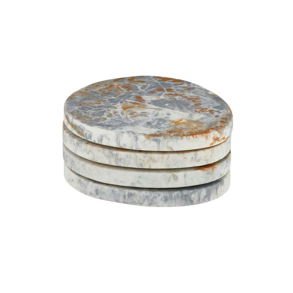 Assemble Hadley Set of 4 Resin Coasters 10cm - Steel