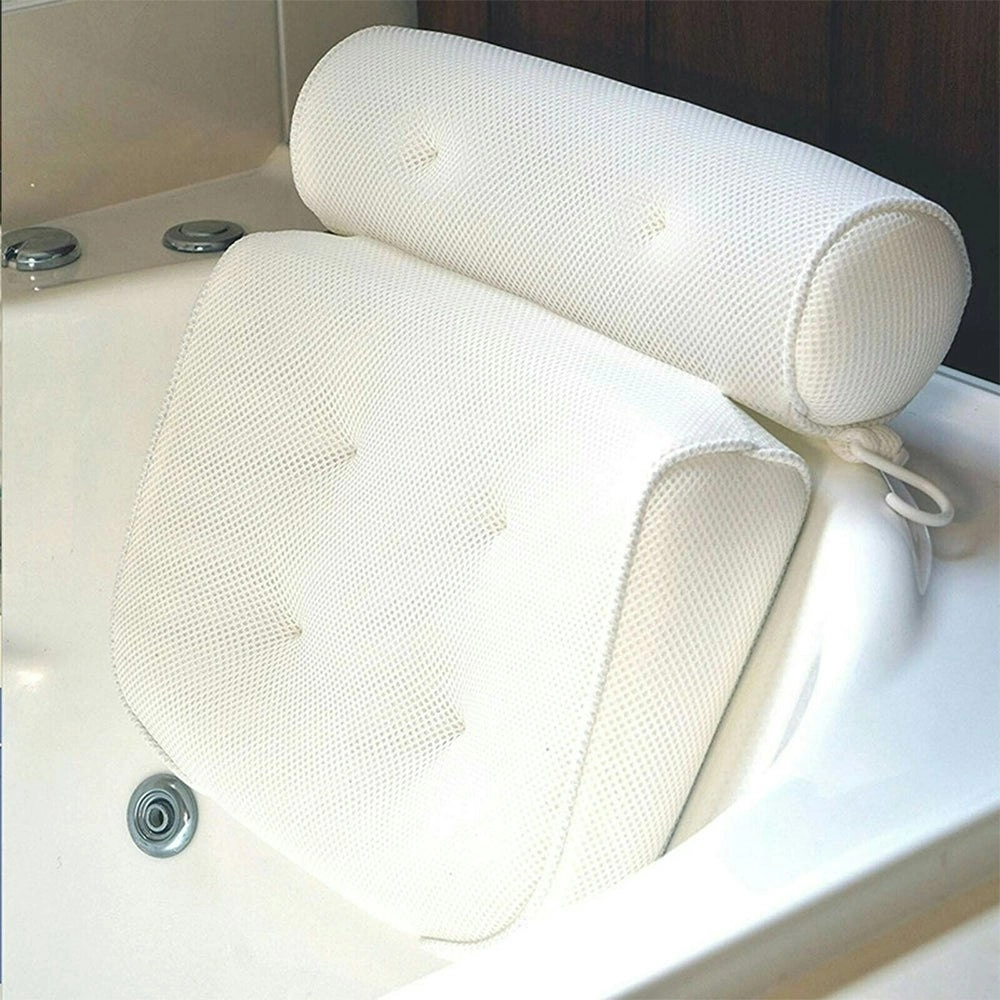 3D Spa Mesh Bath Pillow Neck Back Support Bathtub Tub Cushions - One Size