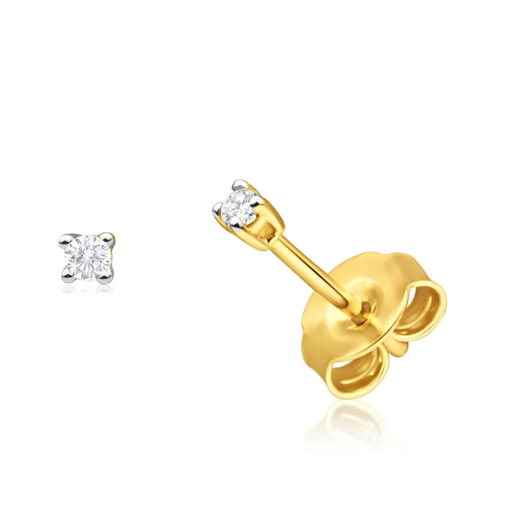 9ct Yellow Gold Gorgeous Diamond Stud Earrings