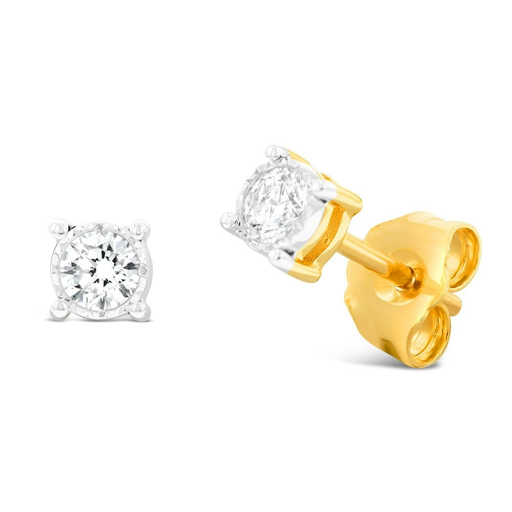 Luminesce Lab Grown Diamond 1/5 Carat Studs in 9ct Yellow Gold