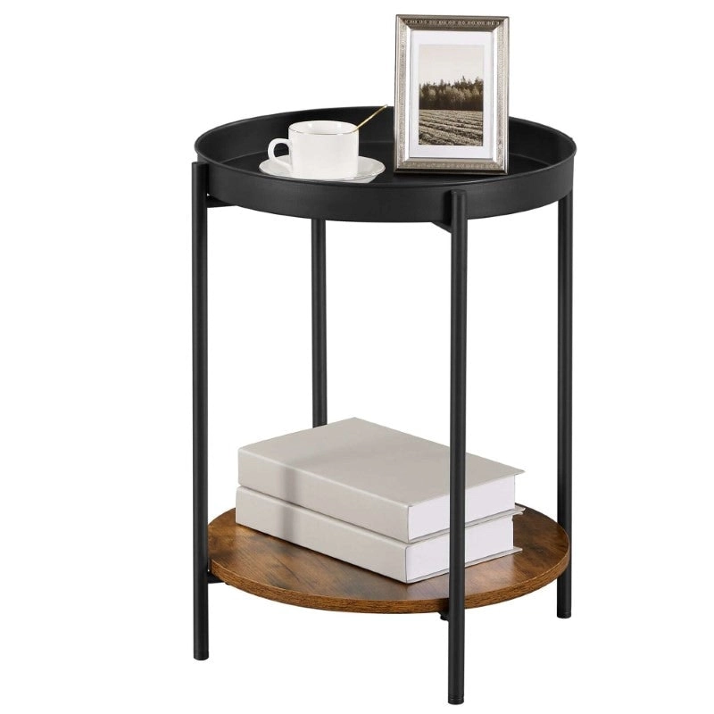 VASAGLE Stylish Bedside Table round Side Table End Table