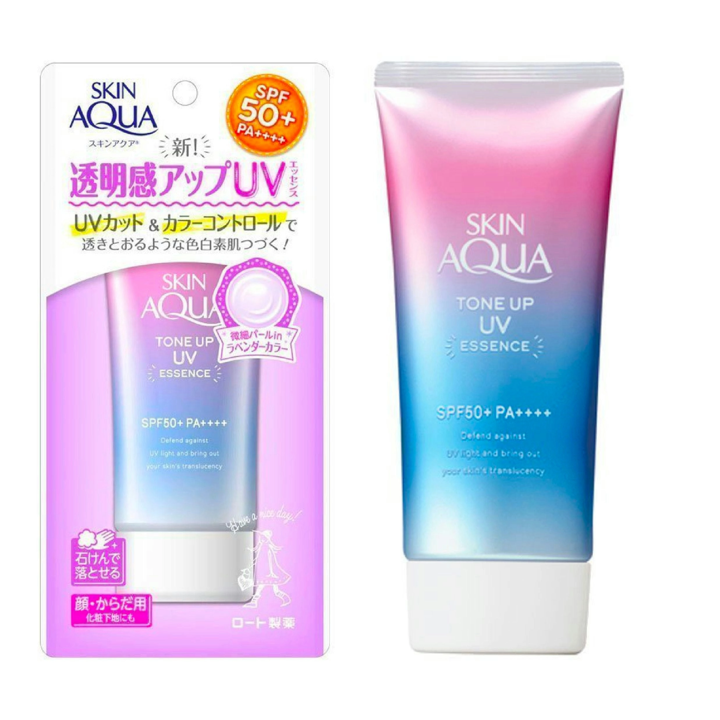 Rohto Skin Aqua Tone Up UV Essence Lavender SPF50+ PA++++ - 80g