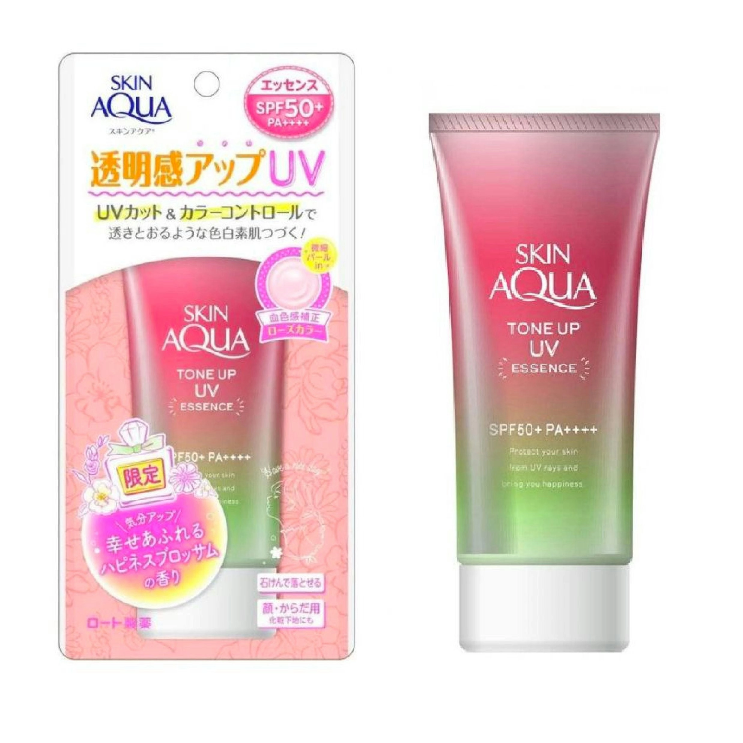 Rohto Skin Aqua Tone-up Happiness Aura Sunscreen SPF50+ PA++++ 80g